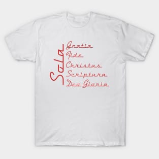 The Five Solas Retro Red T-Shirt